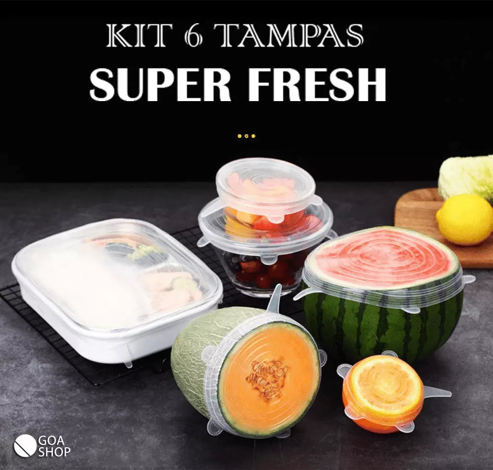 Kit Jogo de Tampas Ajustáveis e Flexíveis em Silicone para Conservar  Alimentos Lanches Frutas 6 Unidades Cozinha Comida - Cook - Tampa de  Silicone - Magazine Luiza