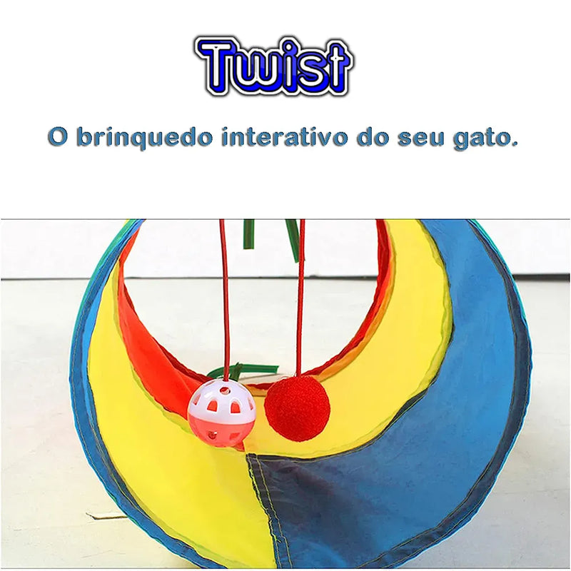 Twist™️ Túnel dobrável para gatos 1,20x25cm