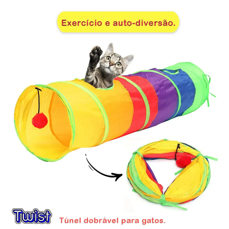 Twist™️ Túnel dobrável para gatos 1,20x25cm