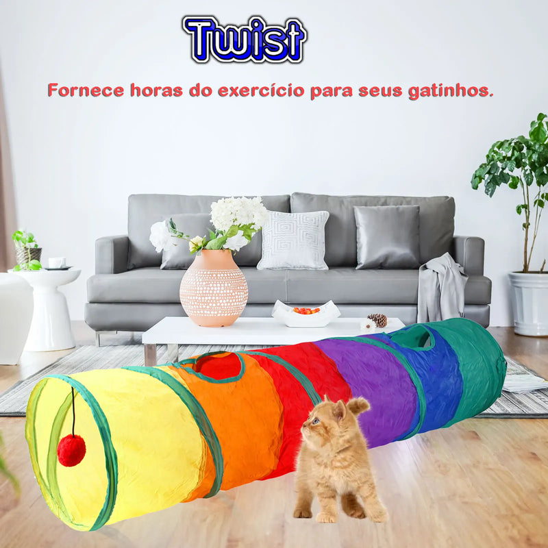 Twist™️ Túnel dobrável para gatos 1,20x25cm