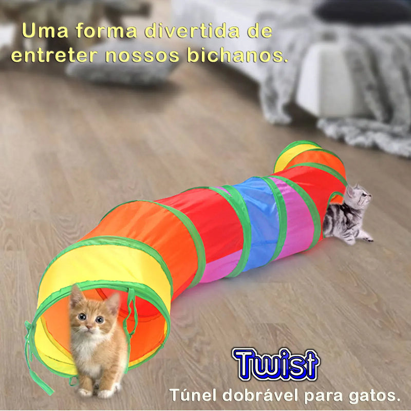 Twist™️ Túnel dobrável para gatos 1,20x25cm