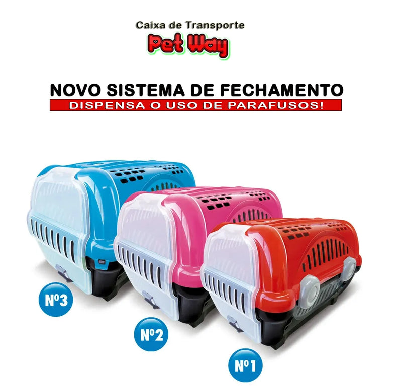 Pet Way™️ Caixa De Transporte Luxo N°2 Para Pet de Até 12Kg