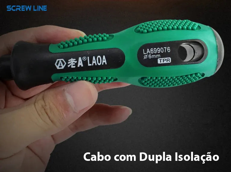 Screw Line™️ - Kit Chave de Fenda e Phillips Profissional 9 peças