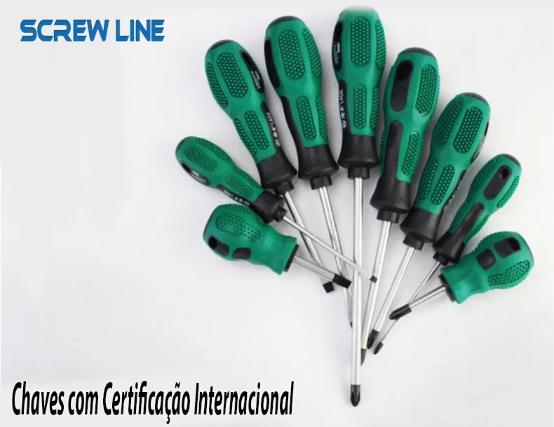 Screw Line™️ - Kit Chave de Fenda e Phillips Profissional 9 peças