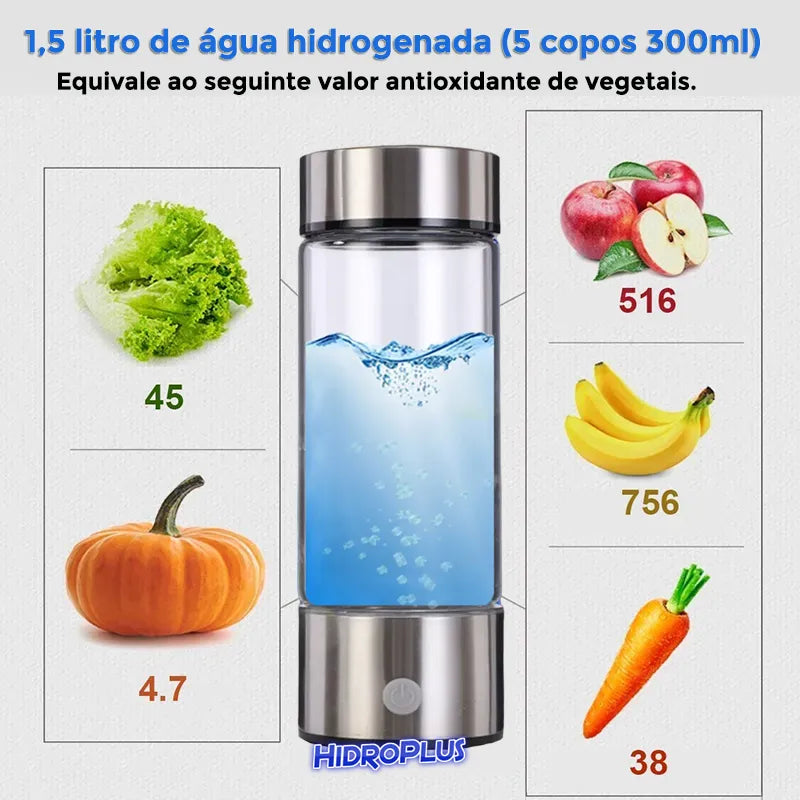 HidroPlus™️ Garrafa Geradora de Àgua com Hidrogênio