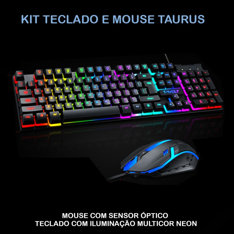 Kit Teclado e Mouse Taurus Gamer