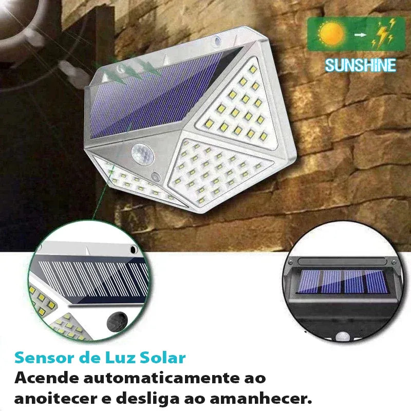 Sunshine™️ -  Luminária de Parede Solar 100 Leds