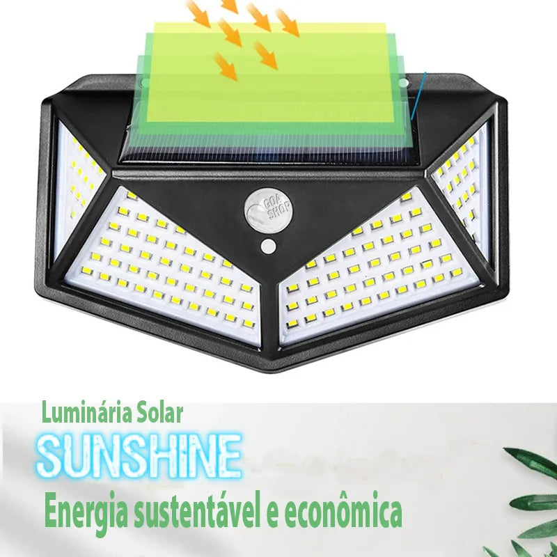 Sunshine™️ -  Luminária de Parede Solar 100 Leds