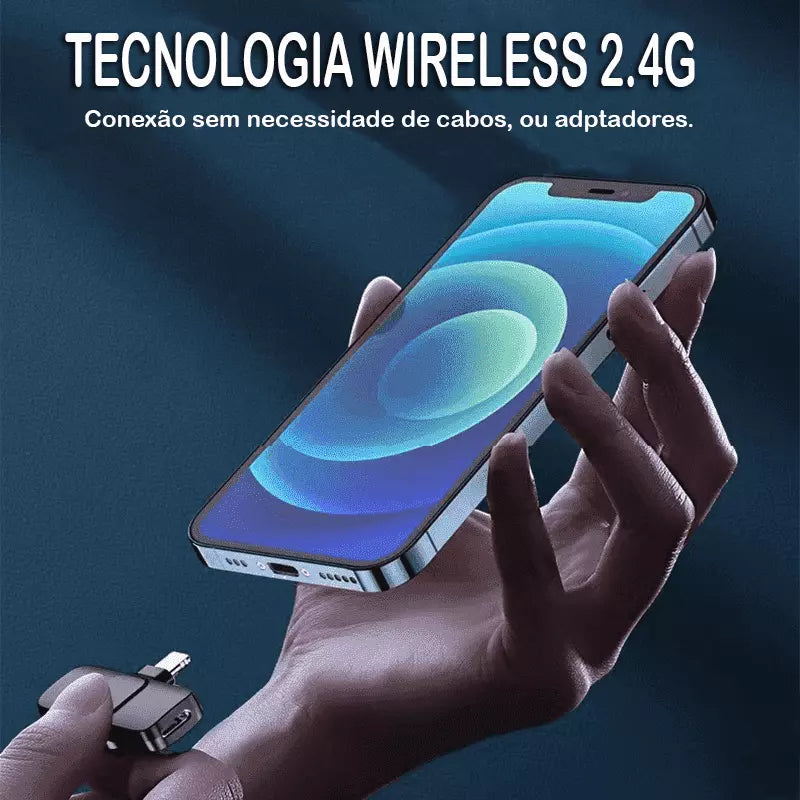 MOB33 Microfone Profissional de Lapela Wireless