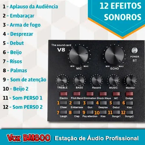 Vox BM800™️ Estação de Áudio Profissional