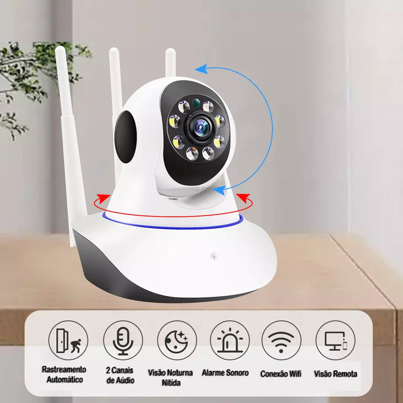 RoboVision3 - Câmera Ip 3 Antenas Wifi/HD com Rotação 360º