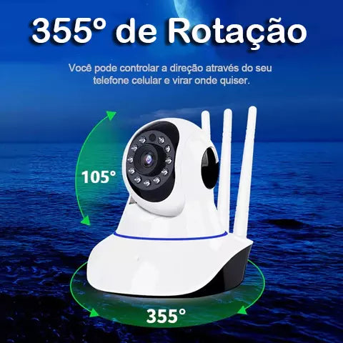 RoboVision3 - Câmera Ip 3 Antenas Wifi/HD com Rotação 360º